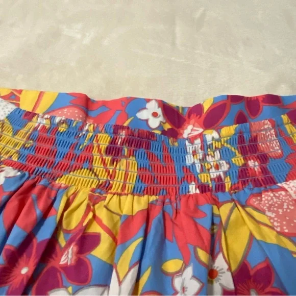 TALBOTS / Fruits and Flowers Poplin Tiered Maxi Skirt Pullon Size M - Picture 7 of 12